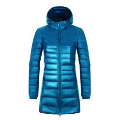 LucaSng Damen Winterjacke Steppjacke Übergangsjacke mit Kapuze Leichte Winddicht Daunenjacke Daunen Wintermantel Steppmantel Winter Frauen Federleichte Softdaunenjacke (Pfauenblau mit Hut, S) von LucaSng