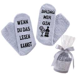 Lucadeau Geschenk für Frauen zum 20. 30. 40. 50. Geburtstag, WENN DU DAS LESEN KANNST, BRING MIR GIN, Geburtstagsgeschenke für Freundin Schwester Mama, Frauen Geschenk zum Weihnachten (Grau) von Lucadeau