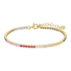 Lucardi - Damen - Armband - 925 Silber - Gelbgold legiert - 21 cm - Nickelfrei von Lucardi