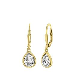 Lucardi - Damen Ohrringe mit Plattierung - Tropfenförmig - Schmuck - Geschenk Gold von Lucardi