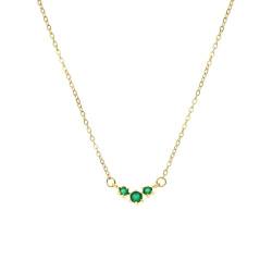 Lucardi Damen Stalen goldplated Vintage Ketting met Türkis – Ketting – Staal – Goudkleurig – 47 cm, 47, Staal, Zirkonia von Lucardi