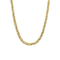 Lucardi - Herren Halskette für Herren aus 925er Silber, vergoldet, mit Königsgliedern - Halskette - 925 Silber - Gelbgold legiert - 50 cm - Nickelfrei von Lucardi