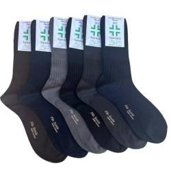 Lucchetti Socks Milano 6 Paar Herren-Socken Schottlandgarn 100 % Baumwolle mit Bindeglied Made in Italy, Dunkel sortiert, 42-44 von Lucchetti Socks Milano