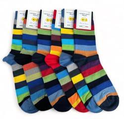 Lucchetti Socks Milano 6 Paar kurze Herren-Socken aus Baumwolle, elastisch, für den Sommer, Set Calze Porto di mare, Set Calze Porto di mare von Lucchetti Socks Milano
