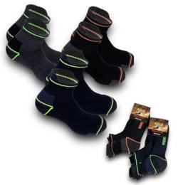 Lucchetti Socks Milano Arbeitssocken für Damen, mit Einlegesohle aus Frottee, Neonfarben, Größen 35-38 und 39-42, hergestellt in Italien, 6 Paare Fluo Knöchel, 35-38 von Lucchetti Socks Milano