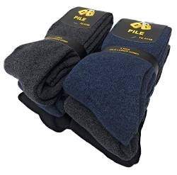 Lucchetti Socks Milano - Warme Socken Herren - 3 oder 6 Paar - Thermosocken Herren Fleece für Skifahren und Berg, Strümpfe Herren Lange Made in Italy - Skisocken herren (41-46, 6 paar Dark) von Lucchetti Socks Milano