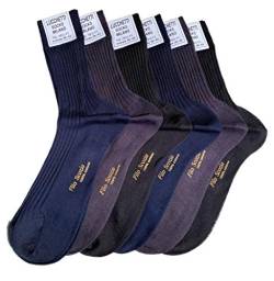 Schlösser Socks Milano 6 Paar Socken für Herren Corte Schottengarn 100% Baumwolle gekettelt Made in Italy 43/46 DE von Lucchetti Socks Milano
