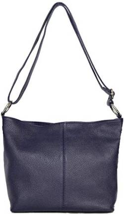 LucieElle Damen Ledertasche, Schultertasche, Leder, für Damen, Schultertasche, Leder, italienischer Schultergurt, Handtasche "Rafaela", marineblau von LucieElle