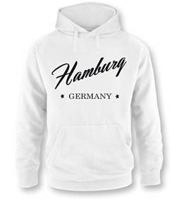 Hamburg Germany Herren Hoodie Weiß - Schwarz in Größe XL von Luckja