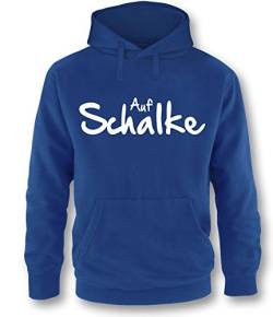 Luckja Auf Schalke Herren Hoodie Royal - Weiß in Größe L von Luckja