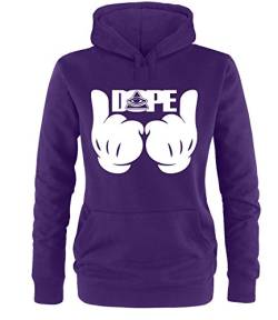 Luckja Dope Finger Damen Hoodie Violett-Weiss Grösse XL von Luckja