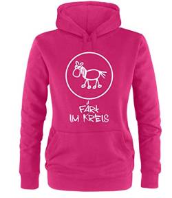 Luckja Färt im Kreis Damen Hoodie Fuchsia-Weiss Grösse XL von Luckja