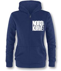 Luckja Hamburg Nordkurve Zip Hoodie Jacke Damen Navy-Weiss Grösse S von Luckja