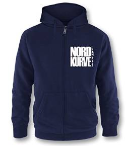 Luckja Hamburg Nordkurve Zip Hoodie Jacke Herren Navy-Weiss Grösse S von Luckja