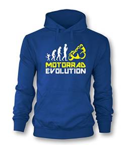 Luckja Motorrad Evolution Herren Hoodie Royal-Neongelb Grösse XL von Luckja