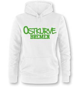 Luckja Ostkurve Bremen Damen Hoodie Weiss - Grün Grösse S von Luckja