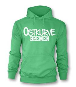 Luckja Ostkurve Bremen Herren Hoodie Hellgrün-Weiss Grösse XL von Luckja