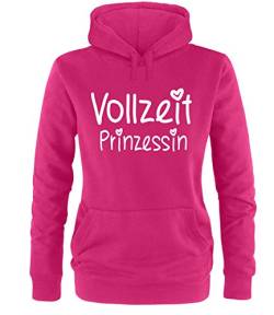 Luckja Vollzeit Prinzessin Damen Hoodie Fuchsia-Weiss Grösse XL von Luckja