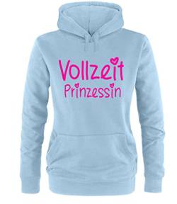 Luckja Vollzeit Prinzessin Damen Hoodie Hellblau-Neonpink Grösse XL von Luckja