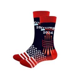 America Socken Herren | Lustige Kleidersocken waschbar,Trump für den Präsidenten 2024, lustige Socken für Männer, Trump-Geschenke für Männer, amerikanisches Flaggen-Design für Frauen und Luckxing von Luckxing