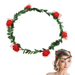 Blumenkranz Stirnband | Blumenkrone Haarblumen Stirnband - Foto-Requisite Damen-Stirnbänder, verstellbare Kopfbedeckung im Waldstil für Festival, Brautparty, Hochzeit Luckxing von Luckxing