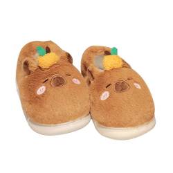 Capybara Slippers Capybara Hausschuhe Unisex Flauschig Damen Herren Plüsch Tiere Pantoffeln Niedliche Cartoon Hauspantoffeln Winter Kuschelige Warme Schuhe Indoor Mädchen Frauen von Luckxing