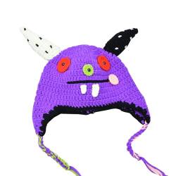 Halloween Beanie Mütze,Lustige Strickmütze | Lustige Teufel-Halloween-Mütze, Halloween-Wintermütze mit Ohrenschutz-Design für Foto-Requisiten Luckxing von Luckxing