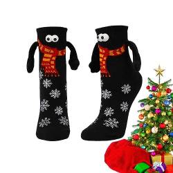 Handhaltende Socken,Freundschaft Hand in Hand Socken 3D Puppensocken - Lustige Weihnachtssocken, magnetische Handhaltesocken, atmungsaktiv, Geschenksocken Luckxing von Luckxing