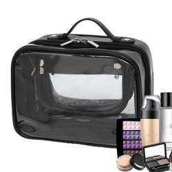 Klare Schminktaschen | Reise-Organizer-Tasche für Damen | Durchsichtiger Make-up-Koffer mit tragbarem Griff für Hautpflege-Toilettenartikel, Shampoo, Geburtstagsgeschenke für Frauen und Luckxing von Luckxing