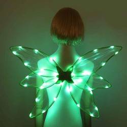 Leuchtende Feenflügel,LED 6 Stück Flügel Leuchtende Flügel - Kinder-Schmetterlings-Cosplay-Flügel für Halloween, Cosplay, Feiertagsparty, leuchtendes Zubehör für Kinder, Mädchen und Frauen Luckxing von Luckxing