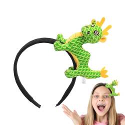 Luckxing Drachen-Stirnband - Drachen Plüsch Haarband | Weiches Haarband „The Year of Dragon“ für Mädchen, Kinder, Geburtstag, Jungen, Kinder von Luckxing