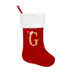 Luckxing Große Weihnachtsstrümpfe - A-Z Weihnachtsdekorationen Socken 20'',Strapazierfähige und bequeme Weihnachtsstrümpfe für Familien, Kinder, Erwachsene, Weihnachtsdekoration von Luckxing