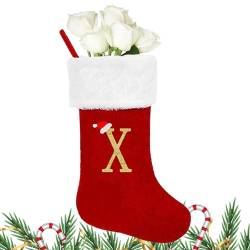 Luckxing Strumpf für Weihnachten - A-Z Weihnachtsdekorationen Socken 20'' | Weiche und bequeme Weihnachtsstrümpfe, Weihnachtsdekoration für Familie, Freunde, Weihnachten von Luckxing