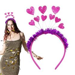 Pailletten-Liebes-Stirnband,Herzform-Stirnband - Glänzende Haarreifen zum Valentinstag | Angenehm zu tragendes Pailletten-Stirnband für Karneval, Party, Foto-Requisiten, Maskerade Luckxing von Luckxing