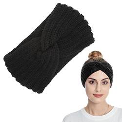 Stirnband Damen Winter - Warme Mädchen Elastisches Kopfband Damen Häkelarbeit Gestrickt Stirnbänder Stirnbänder Damen Winter Gefüttert Fleece Haarband, Elastische Kopfband Gestrickte Headband von Luckxing