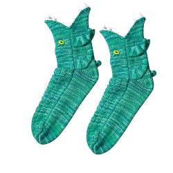 Tierfressende Fußsocken - Lustige Socken, die Bein fressen | Bodensocken Winterstrick Warme Bodensocken Tier Neuheit Crew Socken Lustige Tiersocken Kinder Hai Socken Weihnachten Kreative Luckxing von Luckxing