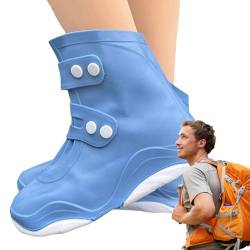 Wasserdichte Schuhüberzüge - Wasserabweisende Überschuhe - Einfach zu handhabende, rutschfeste, doppelschichtige Sohle, robuste, dicke Regenüberschuhe für Männer, Frauen und Kinder Luckxing von Luckxing