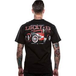 Lucky 13 Herren Adrian T-Shirt schwarz, schwarz, Groß von Lucky 13