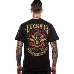 Lucky 13 Herren Apparel Amped T-Shirt schwarz - - Groß von Lucky 13