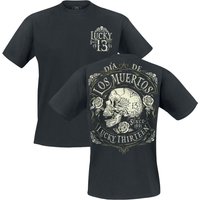 Lucky 13 - Rockabilly T-Shirt - Dead Skull - S bis 3XL - für Männer - Größe S - schwarz von Lucky 13