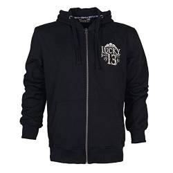 Unbekannt Lucky 13 Herren Zip Hoodie Dead Skull, Größe:3XL, Farbe:Black von Lucky 13