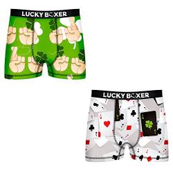 Lucky Boxer Herren 2er Slips in Grün und Grau, Pack 2pcs PK2343, X-Large von Lucky Boxer