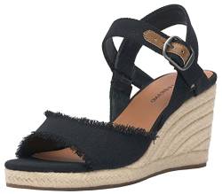 Lucky Brand Damen Mindra Keilsandale, Schwarz, 41.5 EU Weit von Lucky Brand