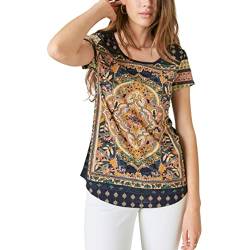 Lucky Brand Damen Perserteppich T-Shirt, Navy Multi, Klein von Lucky Brand