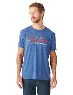 Lucky Brand Herren Short Sleeve Crew Neck Fender Wave Tee T-Shirt, Blau-Monaco Blue, Groß von Lucky Brand