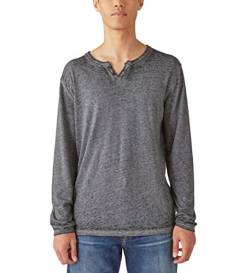 Lucky Brand Herren Venice Burnout Longsleeve Tee mit Kerbkragen, Jet Black, XX-Large von Lucky Brand