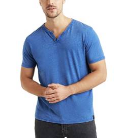 Lucky Brand Herren Venice Burnout Notch Neck Tee T Shirt, Blau - Monaco Blue, L EU von Lucky Brand