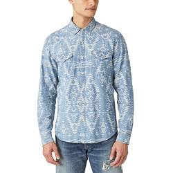 Lucky Brand Herren Westernhemd Langen Ärmeln, Jacquard Indigo, L von Lucky Brand