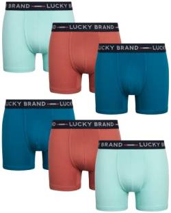 Lucky Brand Men's Super Soft Boxer Briefs (6 Pack), Size Medium, Blue/Rose/Light Blue von Lucky Brand