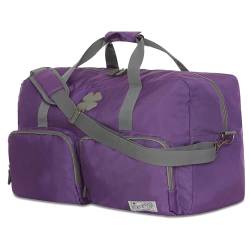 Lucky Travel Duffel Bags, Turnbeutel, Reisetasche & Große Seesack für Herren, Faltbare Übernachtung Weekender Taschen für Damen & Herren mit Verstellbarem Schultergurt, Anthrazit, Violett, 115L, von Lucky Brand